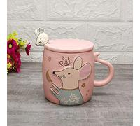 Taza Taza De Café Regalo Taza De Café Creativa De Ratón De Dibujos Animados De 400 Ml Con Tapa, Cuchara, Cerámica, Tazas De Animales, Artículos Para Beber, Café, Leche, Tazas De Té, Regalos Novedos