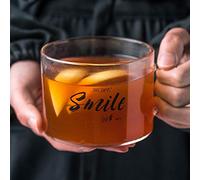 Taza Taza De Café Regalo Taza De Cristal Con Letras Creativas De 500 Ml, Cinturón Grande Con Taza De Jugo Taza De Té De Oficina Taza De Postre Taza De Desayuno De Avena Taza De Bebida De Leche, 01