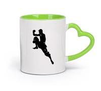 Taza, Taza de Café/Té Patada de muay thai de silueta, solo cuerpo completo （11oz/320ml） Regalo divertido para amantes del café, mejores amigos del trabajo, compañeros de trabajo y amigos Verde