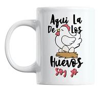 Taza Te Aqui La De Los Huevos Soy Yo Español Mamá Y Día De La Madre Resistente Taza Cerámica Colorido Mug Coffee Para Amiga Oficina Espresso