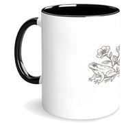 Taza Te Botanique De La Grenouille Et Des Fleurs Sauvages Divertido Taza De Cerámica Con Asa Tazas De Desayuno Para Leche Espresso Decorar