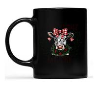 Taza Te Coquette Bow Cow Passez Un Joyeux Petit Noël Divertido Taza De Café Vintage Tazas De Desayuno Para Amiga Oficina Decorar