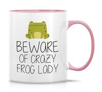 Taza Te Cuidado Con La Señora Rana Loca Diseño Taza Desayuno Resistente Mug Para Té Leche Recuerdos