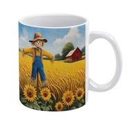 Taza Te Estilo De Pintura: Girasoles De Campo De Maíz Resistente Taza Personalizada Mug Coffee Para Té Espresso Familiare