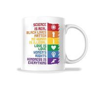 Taza Te La Science Est Réelle. La Vie Des Noirs Compte. Aucun Être Humain N'Est Illégal. Amour. Con Asa Taza Diseño Mug Para Decorar Amiga Oficina