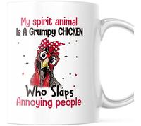 Taza Te Mon Animal Est Une Poule Grognonne Qui Gifle Les Gens Agaçants Divertido Taza Desayuno Con Asa Mug Para Espresso Té Amiga