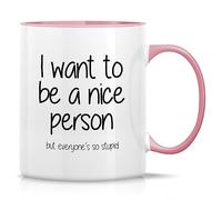 Taza Te Quiero Ser Una Buena Persona Pero Todos Son Tan Estúpidos Diseño Taza De Cerámica Personalizada Taza De Porcelana Para Oficina Amiga Decorar