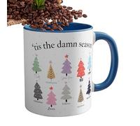 Taza temática navideña, taza de café de cerámica | Tazas de cerámica para la temporada navideña | Taza de café de viaje Taza de beber en casa para madre, padre, amigos, esposa