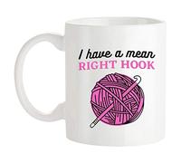 Taza Tengo Un Gancho Derecho Mediocre - Crochet Tazas De Café Funny Coffee Mug Cerámica Mug For Regalo Hogar Desayuno 330Ml