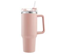 Taza Termica 40oz con Pajita y Tapa, Termo Acero Inoxidable, Vaso de Viaje Café Aislamiento al Vacío Doble Pared Reutilizable, Travel Mug Rosado
