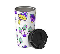 Taza Termica Acero Inoxidable El Asombroso Hongo Neón Taza De Viaje Con Tapas Niños Acero Inox Vaso Termico, Para Bebidas Frías O Calientes, Oficina, Coche, 17Oz
