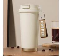 Taza térmica café para llevar con correa, Termo Café sin BPA de 0,53 litros Vaso termico cafe con aislante Travel mug de acero inoxidable a prueba de fugas taza aislada, resistente a la corrosión