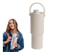 Taza térmica con pajita | 735 ml taza de viaje con tapa y pajita - Capacidad amplia fondo antigoteo cerámica térmica para excursiones Picnic Sport Camping Gimnasio Casa