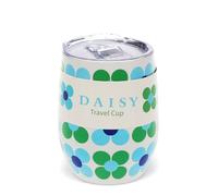 Taza térmica de café con diseño de margaritas, color azul y verde, 350 ml, diseño de margaritas