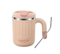 Taza térmica de café - Doble pared plegable, taza de fuga | Botella de agua aislada de acero inoxidable de 480 ml (con mango y tapa), artículos de viaje altamente aislados, soluciones de boi