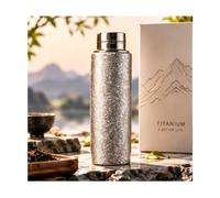 Taza térmica de doble pared de titanio de 450 ml, cuerpo de titanio puro con filtro de té extraíble para separar té y agua, diseño ligero y portátil, ideal para la oficina y los viajes.