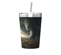 Taza térmica de paja cónica con impresión de tornado, taza de paja aislada, perfecta para uso en el gimnasio o para llevar contigo