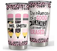 Taza Termica De Viaje Isotérmica Tazas De Viaje Isotérmica Con Pajita Y Tapa Taza Aislante Para Mamá Amigo Papá 590 Ml Vaso Personalizado Para Profesores Leopardo Buen Maestro