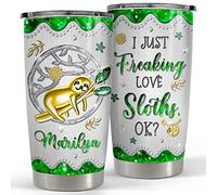 Taza Termica De Viaje Tazas De Viaje Isotérmica Reutilizable Termo Café Para Colegas Amigo Mamá 590 Ml Joyería Personalizada Con Vaso De Perezoso. Estilo Just Freaking Loves Sloths.