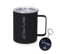 Taza Termo Cafe Personalizada 350 ml | Personalizado con Nombre o frases | Vaso Térmicos de Doble Capa | Taza para Llevar | Acero Inoxidable | Libre de BPA | regalo mama o papa + llavero de regalo