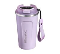 Taza termos inteligente 510 ml - Taza de café aislada de acero inoxidable con pantalla digital de temperatura táctil | Botella térmica portátil para bebidas frías y calientes, perfecta