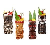 Taza Tiki, Copa De Cóctel, Cerámica, Cóctel De Tiki, 450 Ml - Cerámica, Diseño De Hawaii, Decoración Del Partido,Natural