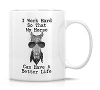 Taza Trabajo Duro, Mi Caballo Tiene Una Vida Mejor. Amante De Los Caballos. Jinete. Tazas Personalizada Taza De Cerámica Únicas Para Regalo Desayuno Oficina 330Ml