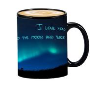 Taza transformadora de color, taza de café de cerámica con luces del norte, taza cambiante sensible al calor, taza de café que transforma el color, taza de café de cerámica para niños, niñas, hombres