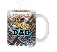 Taza tributo al padre de 350 ml - Taza de regalo de cerámica para papá | Tazade café colorida del mejor papá de todos los tiempos | Diseño de mensajes festivos sinceros Expresión artesanal: símbolo g