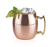 Taza Twine Moscow Mule para c cteles Mint Juleps Tiki Tazas de cobre macizo con ba o de n quel y asa de lat n para Moscow Mules Juego de 16 oz