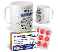 Taza Única del Madrid | A los del Madrid no se le tocan los … | Pack con Taza + Caramelos Divertidos| Frase para Aficionados Madridistas | Idea de Regalo Original fútbol | Taza de Cerámica 350ML