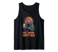 Taza vacía de hombre lobo con luna llena divertida para beber cerveza Camiseta sin Mangas
