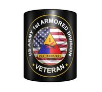 Taza Veterano De La Primera División Blindada De Ee. Uu. Bandera Estadounidense Tazas Cerámica Taza De Cerámica Premium Mug Para Oficina Hogar Desayuno 330Ml