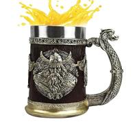 Taza Vikinga - Taza De Café | Jarra De Cerveza De Barril De Vino De Acero Inoxidable, Jarra De Cerveza Medieval, Vasos Novedad, Medieval, Taro De Jara De Whisky De Acero Inoxidable De 600 Ml Pa