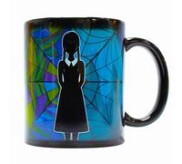 Taza Wednesday Cambia Color, Tazas Originales para Regalar, 350ml | Taza térmica café licencia oficial, diseño Wednesday Addams, cerámica, lavar a mano, by Blue Sky Studios