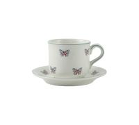 Taza y platillo con diseño de animales de granja para beber, 220 ml, tazas de café de cerámica para bebidas de café especiales, café con leche, café moca y té, blanco con ilustración de animales