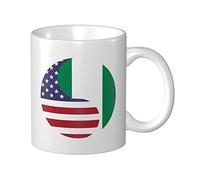 Taza Ying Yan, Drapeau Combinant Les Symboles Des États-Unis Et Du Nigéria Diseño Taza Te Divertido Taza De Porcelana Para Espresso Leche Familiare