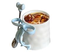 tazade café con asa de - tazapara bebidas de 9 cm de alto, tazacon cinta de cerámica, lindo soporte para bebidas rosa | Vasos de cocina estéticos para café, chocolate caliente y momentos de té