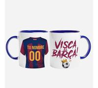 TAZALAND | Taza Personalizada Fútbol | Tazas de Desayuno equipo de Fútbol | Regalo Original para Aficionados del Futbol | Real Madrid Niño Regalos | Regalos Originales (FCBARCELONA)
