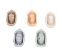 Tazas apilables educativas Juguetes para barcos Juego de agua Vaso nido Juguete de baño para bebés Plástico ABS colorido Juguetes de cuero para niños pequeños a partir de 6 meses Juego de 5 con bolsa