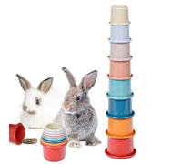 Tazas apilables en forma de conejo coloridas - juguetes para animales pequeños, tazas apilables para conejos | Juguete para conejos que anidan, juego de 8 piezas, dispensador de alimentos, aperitivos