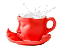 Tazas Beso,Tazas De Café Beso | Taza De Té Y Platillo Únicos - Juego De Platillo, De Té Y De Cerámica Para De Café De 100ml Para Decoración Del Hogar