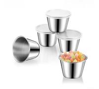 Tazas compactas a prueba de fugas hechas de acero inoxidable con tapas transparentes para preparación organizada de comidas, adecuadas para oficina, escuela y actividades al aire libre (10 piezas)