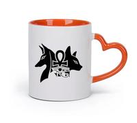 Tazas con Asas Cómodas Dioses del antiguo Egipto Anu astet Ojo de Horus （11oz/320ml） Regalo divertido para amantes del café, mejores amigos del trabajo, compañeros de trabajo y amigos Naranja