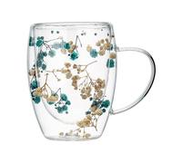 Tazas con flores secas, elegantes tazas de cerámica con diseño floral , tazas únicas de té y café, tazas de flores hechas a mano para el hogar, juego de tazas botánicas, taza artística para