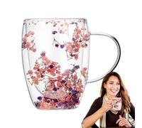 Tazas con flores secas, elegantes tazas de cerámica con diseño floral , tazas únicas de té y café, tazas de flores hechas a mano para el hogar, juego de tazas botánicas, taza artística para
