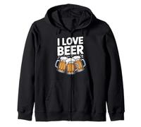 Tazas con texto en inglés "I Love Beer Cheers Fun Enthusiast" Sudadera con Capucha
