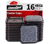 Tazas cuadradas de 4,45cm con ruedas de fieltro reutilizables para muebles con fondo de alfombra, almohadillas protectoras de suelo para muebles de fieltro para proteger suelos de madera paquete de 16