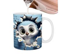 Tazas De Búho 3D - Taza De Café De Cerámica Con Forma De Búho De 350 Ml | Linda Taza De Animal Con Asa Para Bebidas Frías Y Calientes | Decoración De Búhos De Cerámica De 11 Oz Regalo Divertido Para N