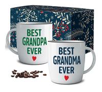 Tazas de caf con los mejores regalos del mundo para abuelos, ideas para regalos de abuelos y abuelas, nietos, nuevos abuelos por primera vez